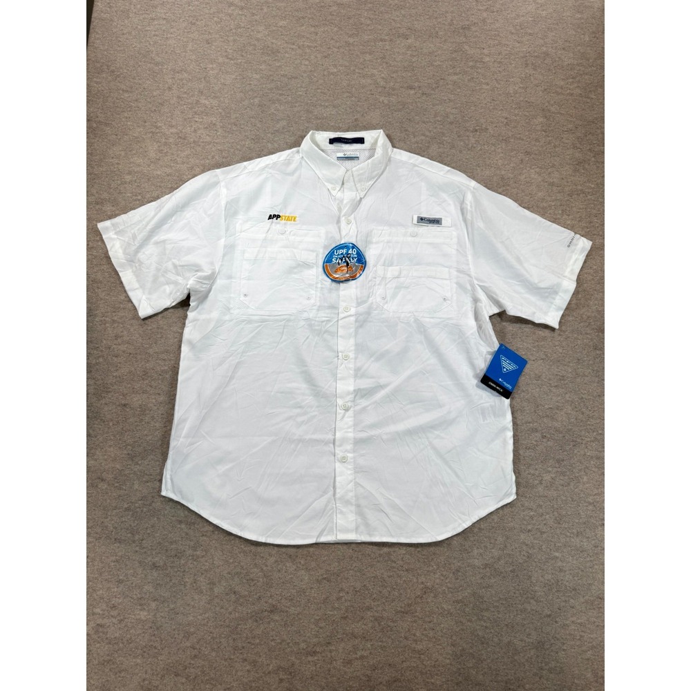 Columbia PFG Tamiami II Fishing Shirt Mens Large White Omni Shade FM7266